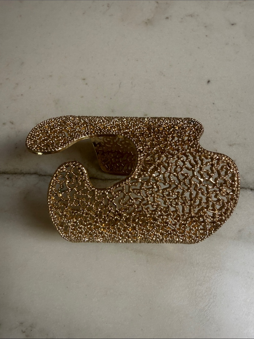 Gold Filigree Statement Cuff Bracelet - Picture 4 of 6